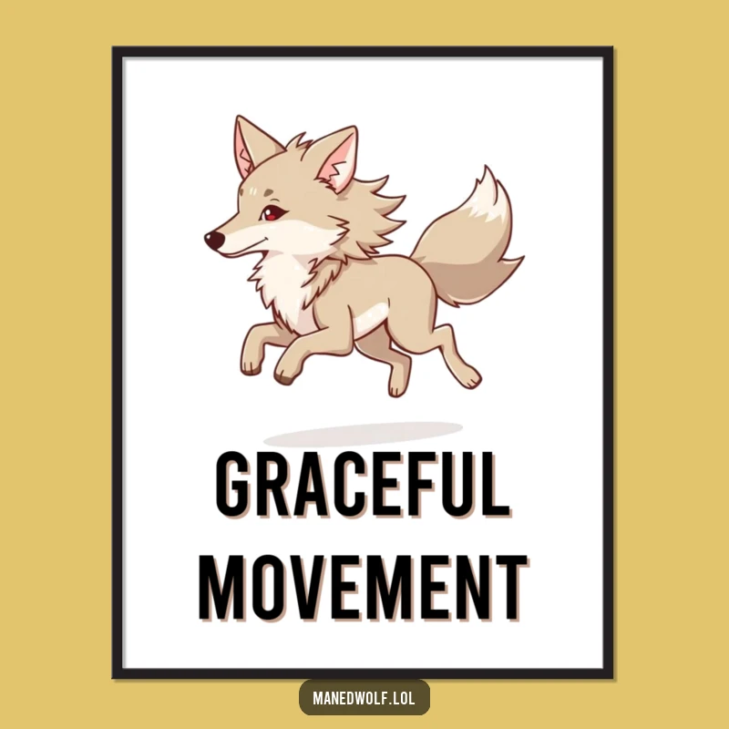 Maned Wolf Trot Digital Art - Graceful Movement Print