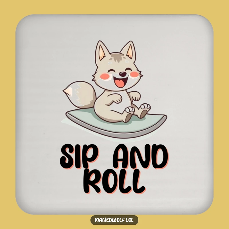 Funny Maned Wolf Coaster Set: Protect Surfaces with Rolling Hilariousness!