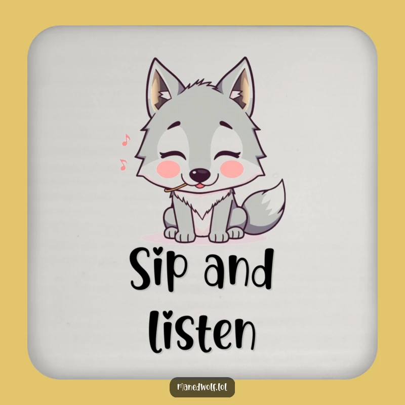 Funny Maned Wolf Whistling Coaster: Protect Surfaces with Humor, Perfect Gift