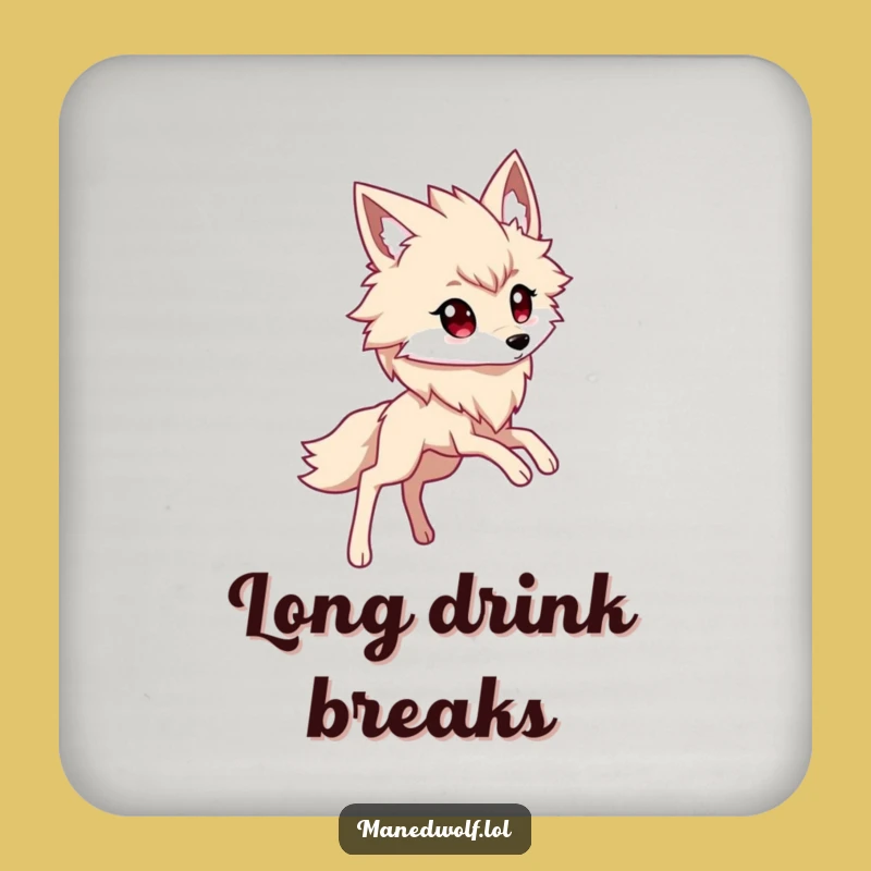 Kawaii Maned Wolf Long Legs Coaster: Cute Protection, Funny Style