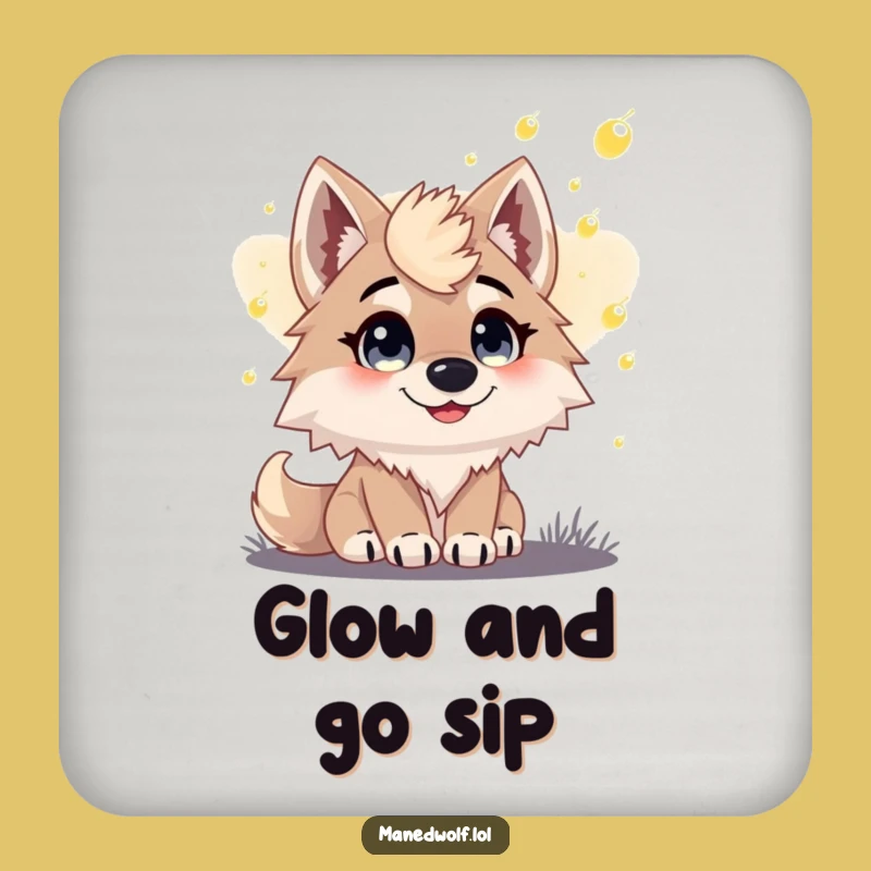 Magical Evenings Maned Wolf Firefly Dusk Coaster - Funny Drink Protector