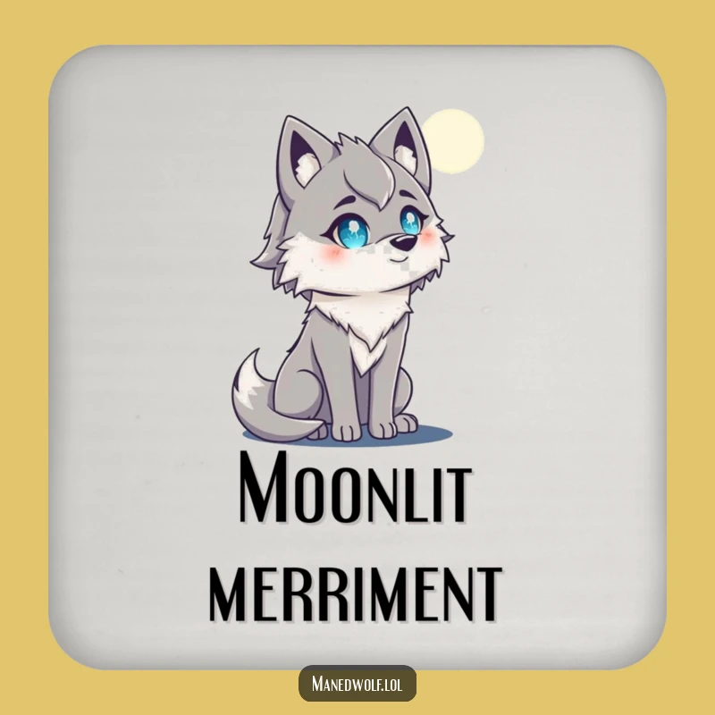 Magical Maned Wolf Moon Coaster Set: Protect Surfaces with Funny Starlight!