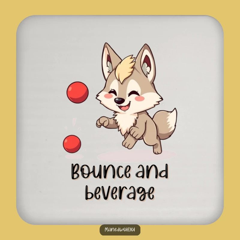 Playful Chase Maned Wolf Ball Coaster - Funny Drink Protector