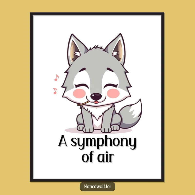 Funny Maned Wolf Whistling Poster: Hilarious Wall Art, Perfect Gift for Ambiance