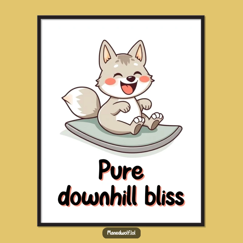 Funny Maned Wolf Rolling Poster: Brighten Your Walls with this Hilarious Art