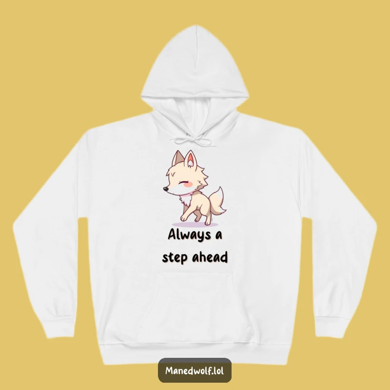 Funny Maned Wolf Shadow Chase Hoodie - Cozy Silliness, Hilarious Gift