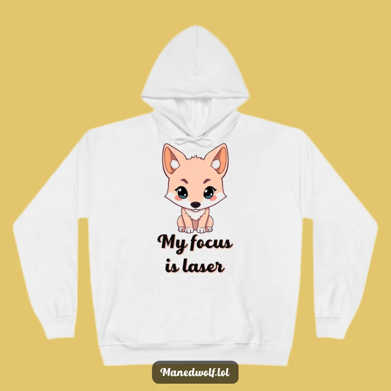 Cozy Funny Kawaii Maned Wolf Hoodie: Intense Focus for Chilly Days