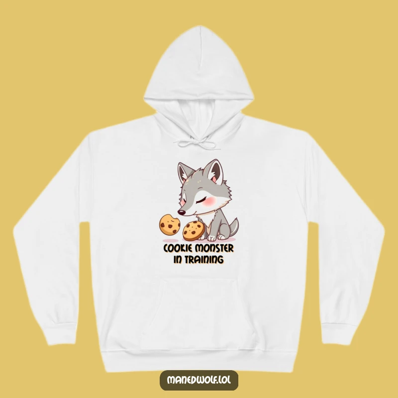 Cozy Funny Maned Wolf Cookie Struggle Hoodie - Warm Humorous Gift