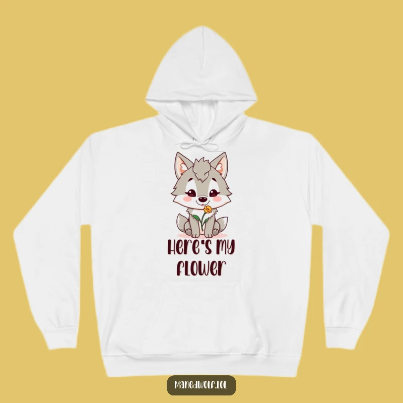 Cozy Funny Maned Wolf Flower Companion Hoodie - Warm Gift