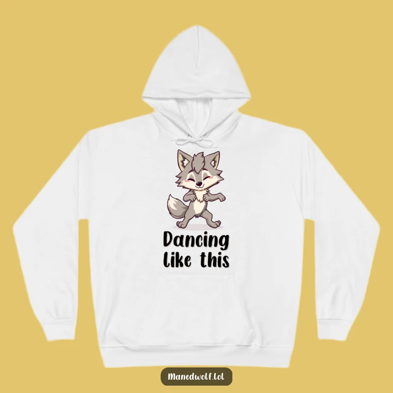 Cozy Funny Maned Wolf Hoodie: Awkward Dance, Warm Humorous Gift!