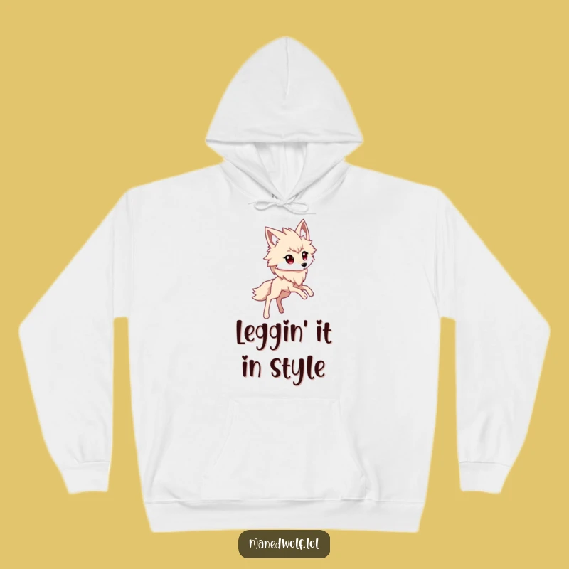 Cozy Kawaii Maned Wolf Long Legs Hoodie: Warmth and Funny Style