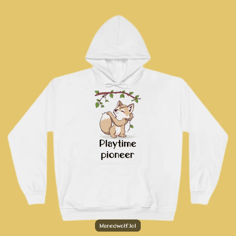 Cozy Playful Maned Wolf Hoodie - Jungle Fun Warm Gift