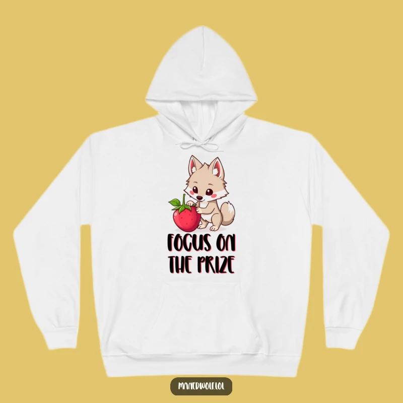 Funny Kawaii Maned Wolf Hoodie, Cozy Balancing Berry Wolf Sweatshirt, Comfy Gift