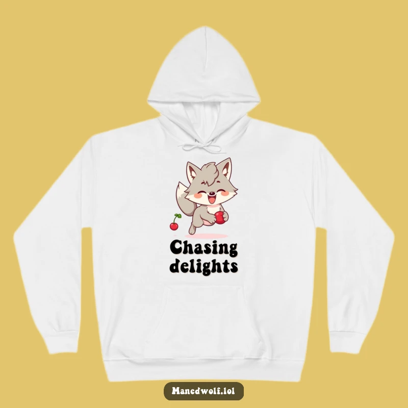 Funny Kawaii Maned Wolf Hoodie: Cozy Berry Chase, Ideal Humorous Gift