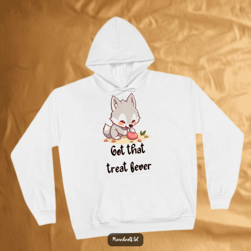 Funny Kawaii Maned Wolf Hoodie: A warm hoodie featuring an excited wolf digging, offering comfort and humor, a great gift.