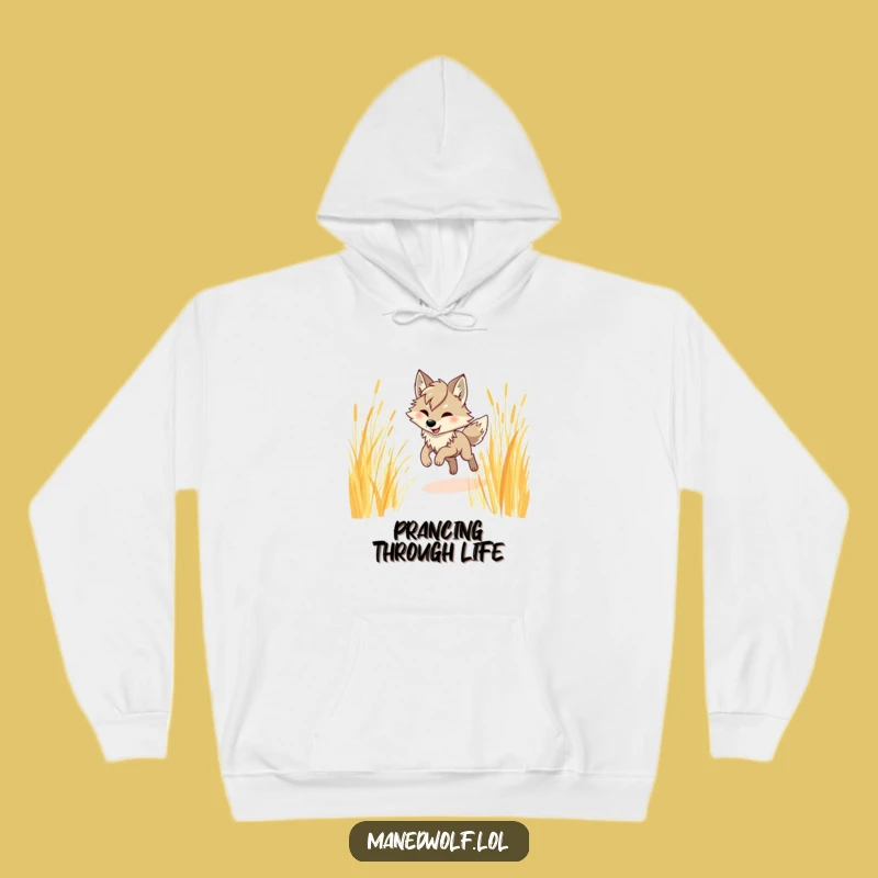 Funny Maned Wolf Prancing Hoodie - Cozy, Warm & Hilarious Gift
