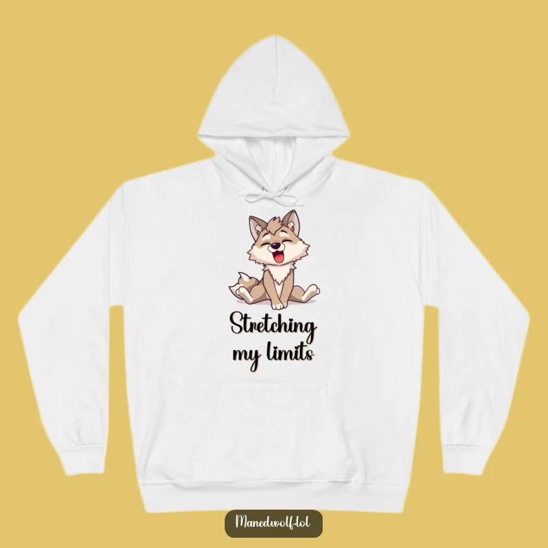 Funny Maned Wolf Yawning Hoodie - Cozy and Comical Animal Apparel for Relaxed Days
