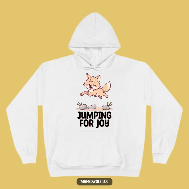 Cozy Funny Maned Wolf Leaping Hoodie - Warm Athletic Apparel Gift