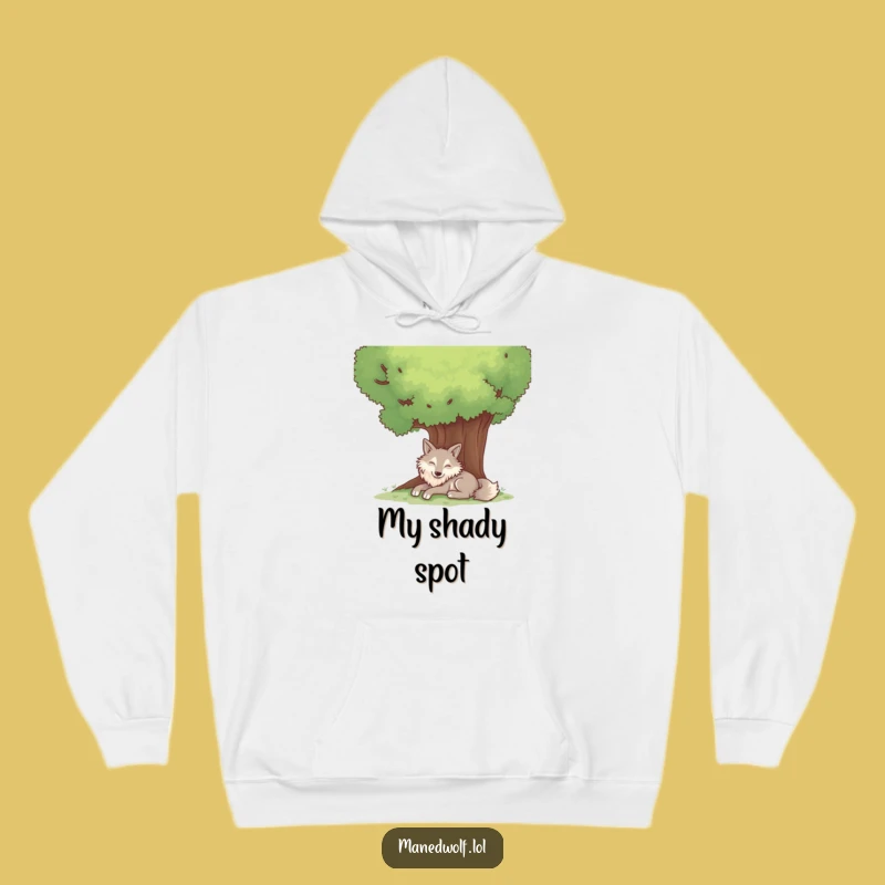 Cozy Maned Wolf Tree Hoodie - Funny Relaxing Woodland Comfort