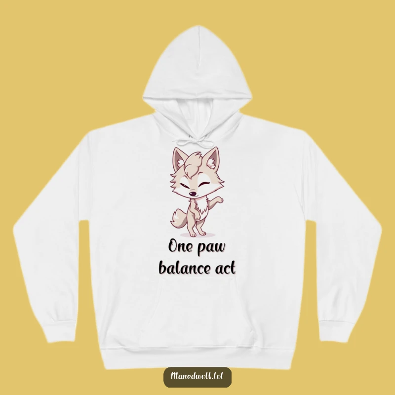 Cozy Playful Maned Wolf Wink Hoodie: Warmth Meets Funny Skill