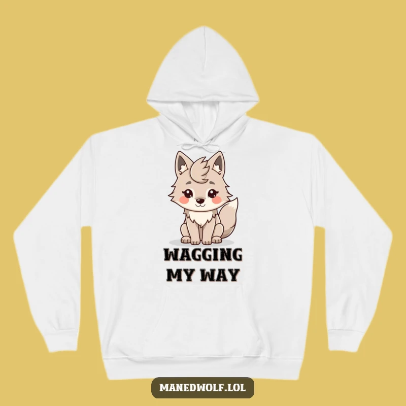 Cozy Funny Kawaii Maned Wolf Hoodie: Warm Hugs from a Smiling Wolf