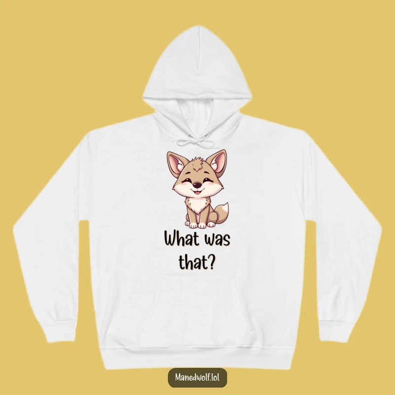 Funny Maned Wolf Happy Head Tilt Hoodie: Cozy Cheer & Quirky Style!