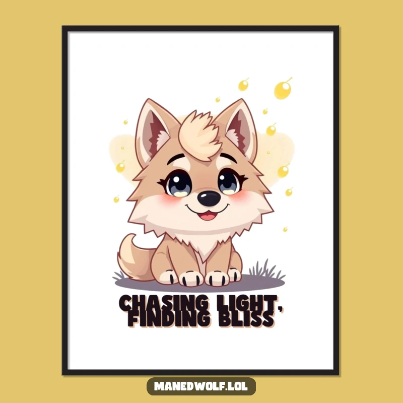 Free Printable Maned Wolf Firefly Art: Magical Dusk Scene Downloadable Decor