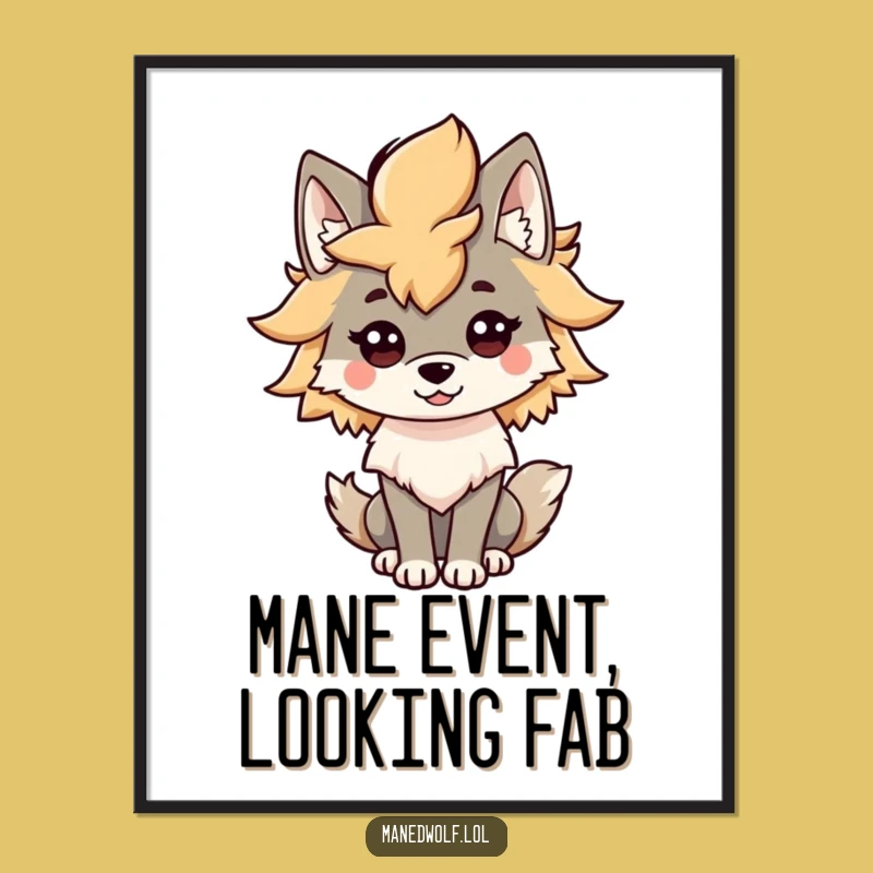 Free Printable Wall Art: Proud Maned Wolf, Stylish Downloadable Decor for a Chic Space!