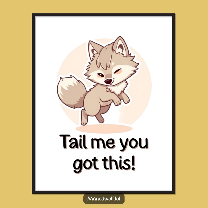 Funny Free Printable Maned Wolf Art: Playful Chase Printable Wall Decor, Downloadable Humor