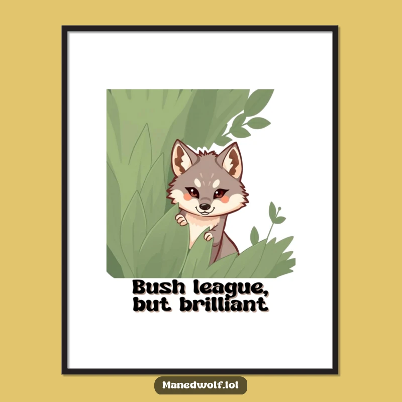 Funny Free Printable Wall Art: Maned Wolf Bush Art - Mysterious Downloadable Decor