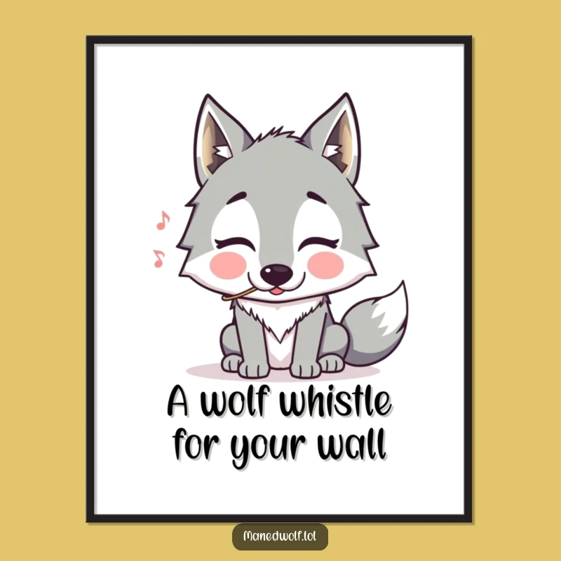 Funny Maned Wolf Whistling 'Art' Free Printable: Hilarious Downloadable Wall Decor