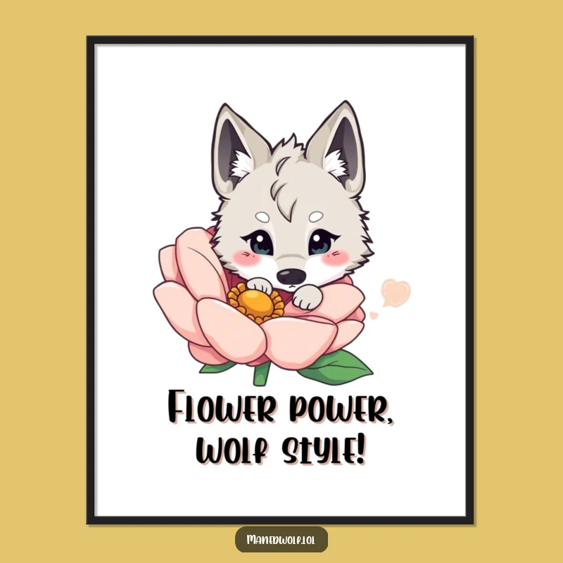 Maned Wolf Wall Art: Funny Free Printable Peeking Design, Downloadable Cute Decor!