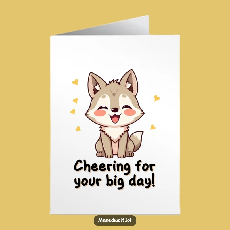 Free Printable Birthday Card: Joyful Kawaii Maned Wolf Funny Downloadable Gift
