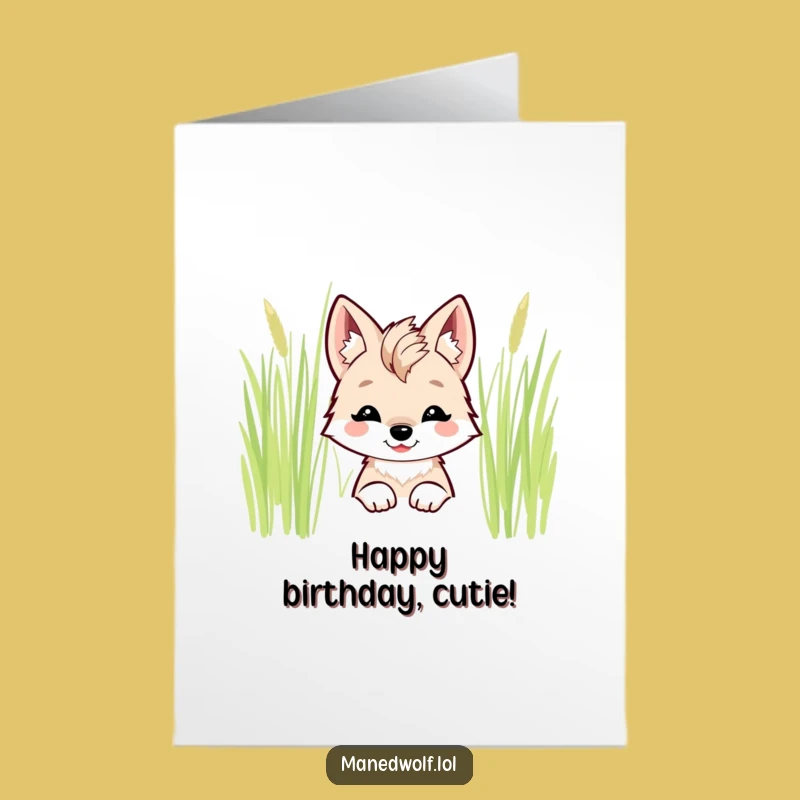 Free Printable Birthday Card: Cute Kawaii Wolf Surprise Downloadable Gift
