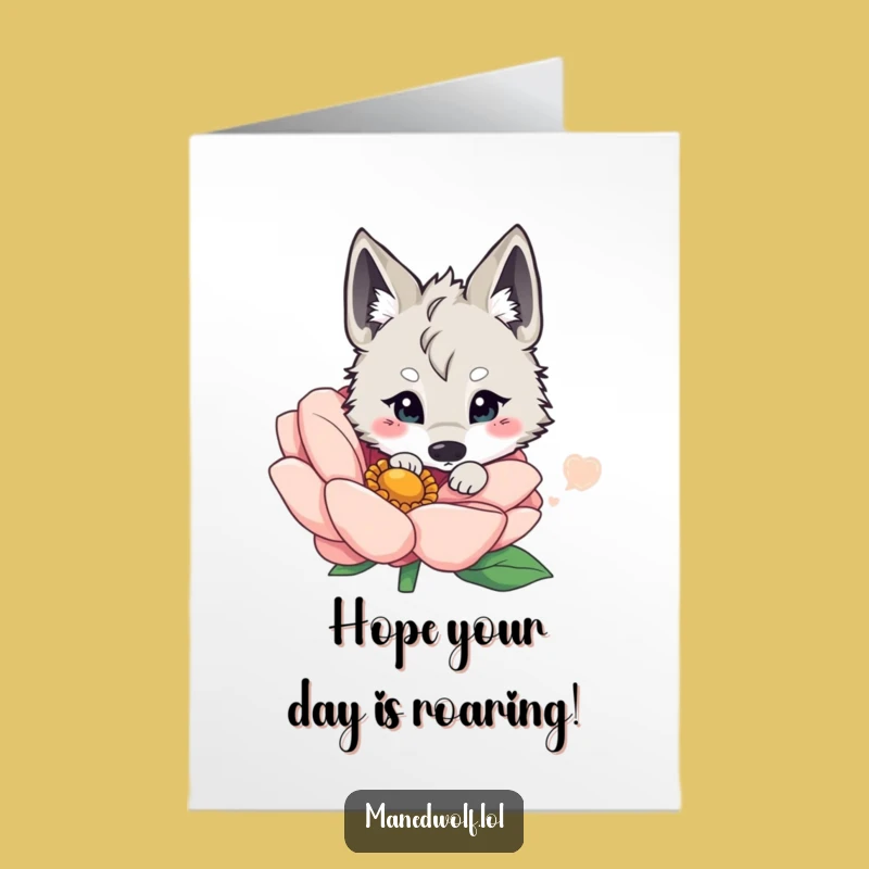 Funny Maned Wolf Birthday Card: Free Printable Peeking Fun for Him, Her, Them!