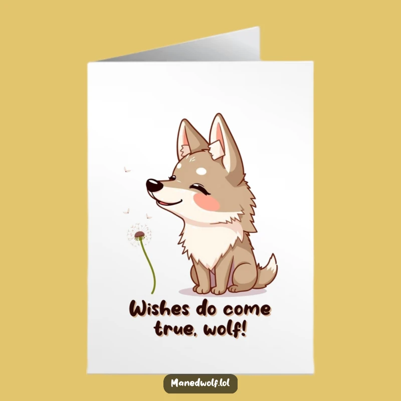 Free Printable Funny Maned Wolf Birthday Card Quizzical Dandelion