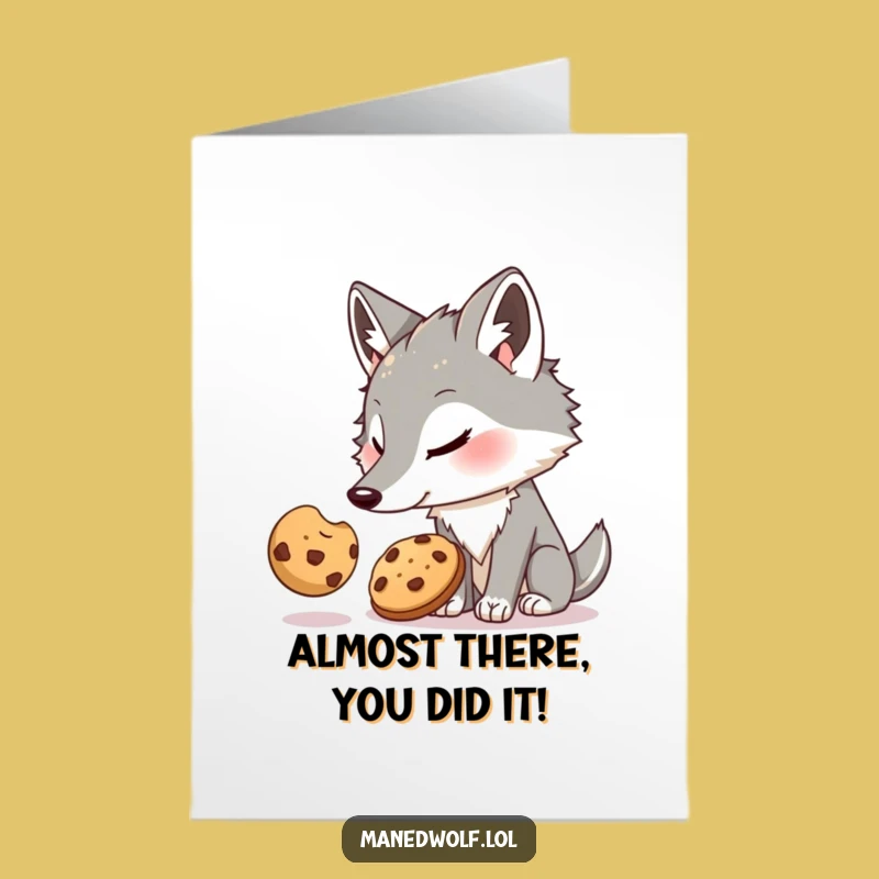 Funny Free Printable Congrats Card: Maned Wolf Cookie Goal Achieved!