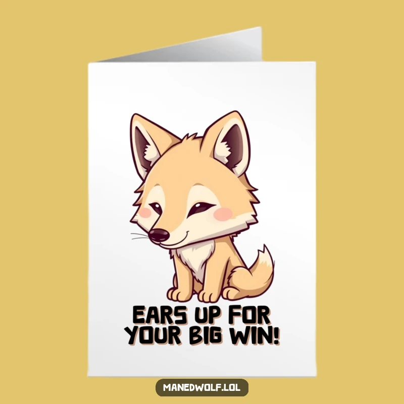 Free Printable Congrats Card: Attentive Maned Wolf for Your Big News