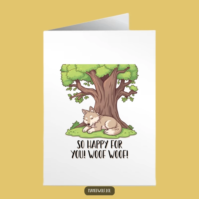 Free Printable Congrats Card: Relaxed Maned Wolf - Calm Downloadable