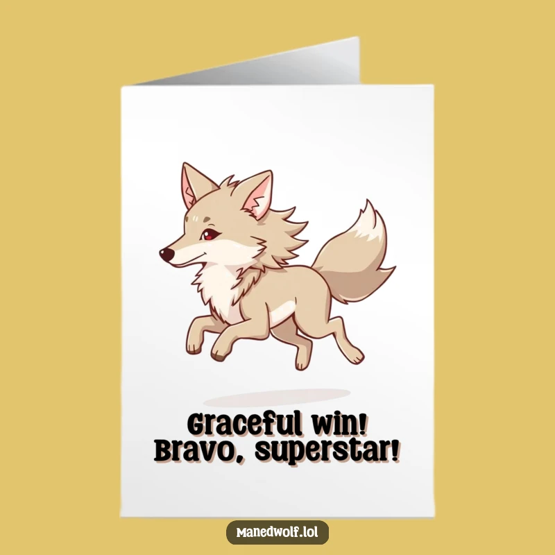 Free Printable Congrats Card: Smooth Maned Wolf Trot, Classy Downloadable Gift!