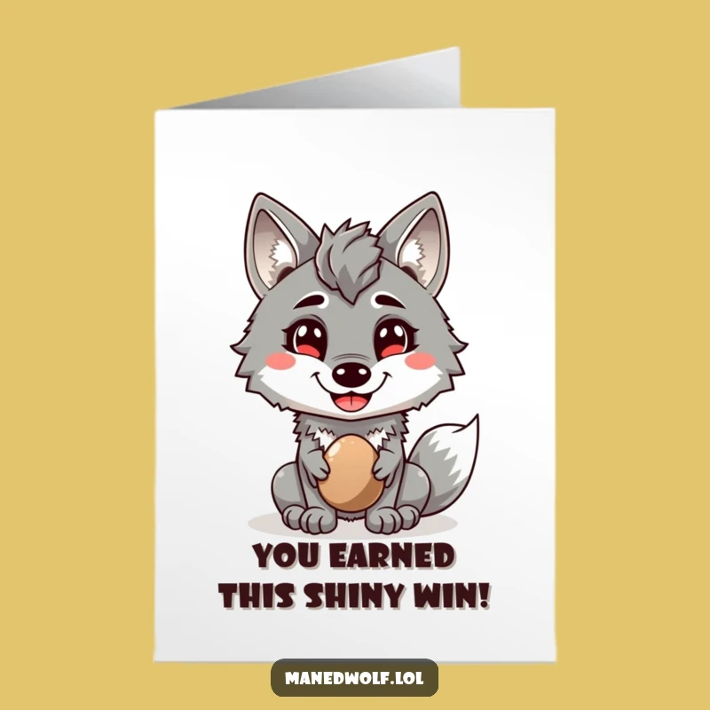 Free Printable Congratulations Card: Maned Wolf Pebble Offer, Humorous Downloadable