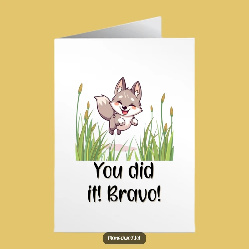 Free Printable Congratulations Maned Wolf Card - Joyful Leap, Funny Downloadable Gift