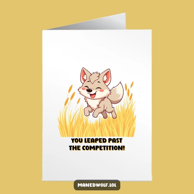 Free Printable Funny Maned Wolf Congrats Card Golden Leap