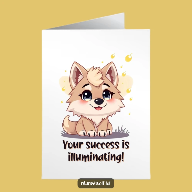 Free Printable Maned Wolf Firefly Congrats Card: Whimsical Downloadable Celebration