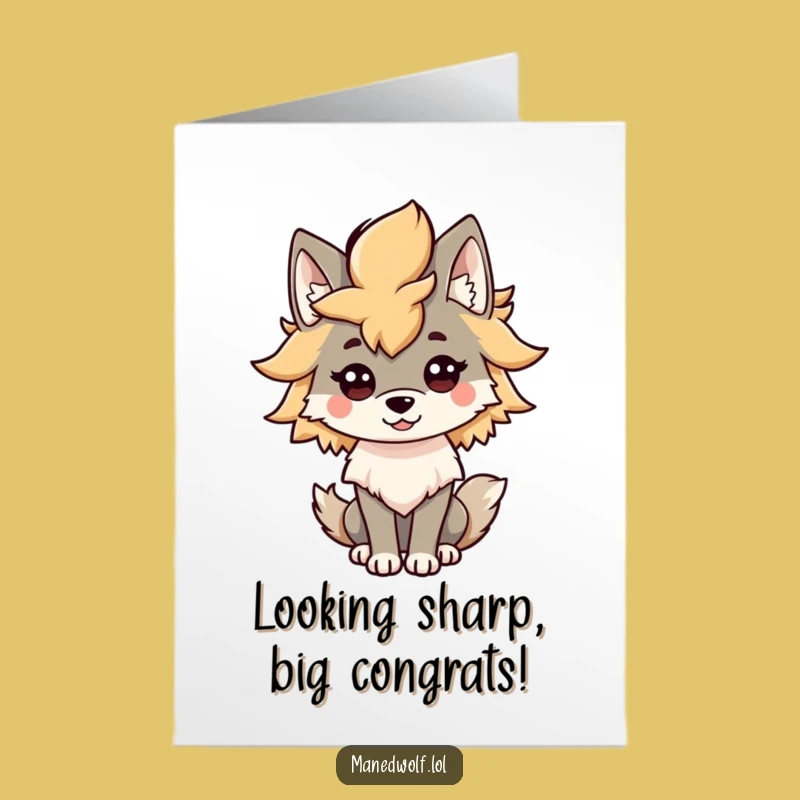 Free Printable Congrats Card: Maned Wolf Style, A Chic Downloadable Gift for Your Success!