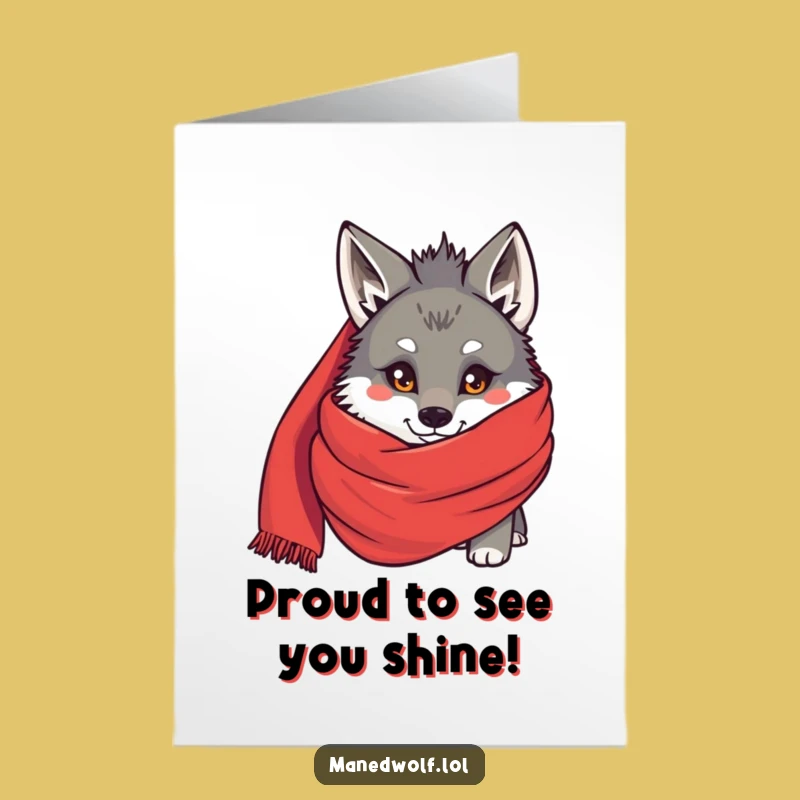 Free Printable Congrats Card: Maned Wolf's Scarf Surprise, Downloadable Achievement