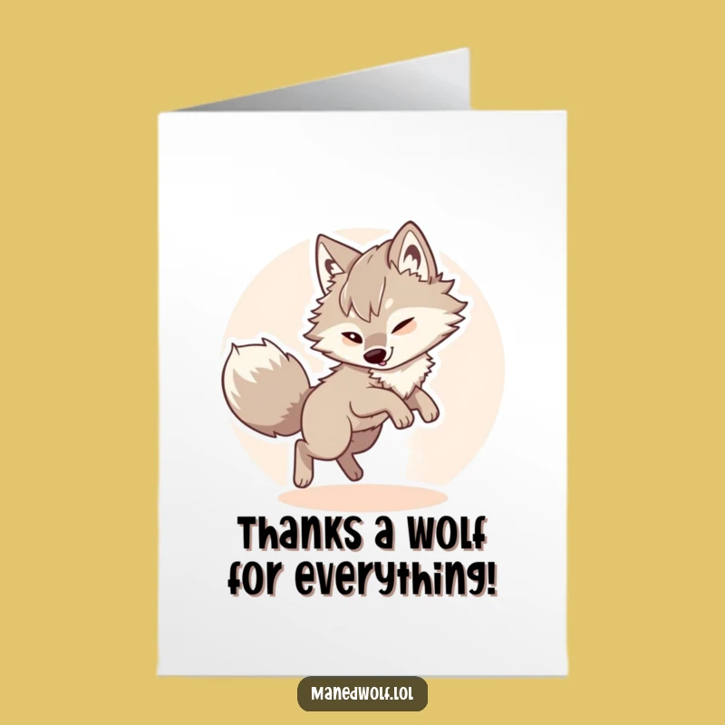 Free Printable Maned Wolf Thank You Card: Funny Appreciation, Downloadable Gratitude Art