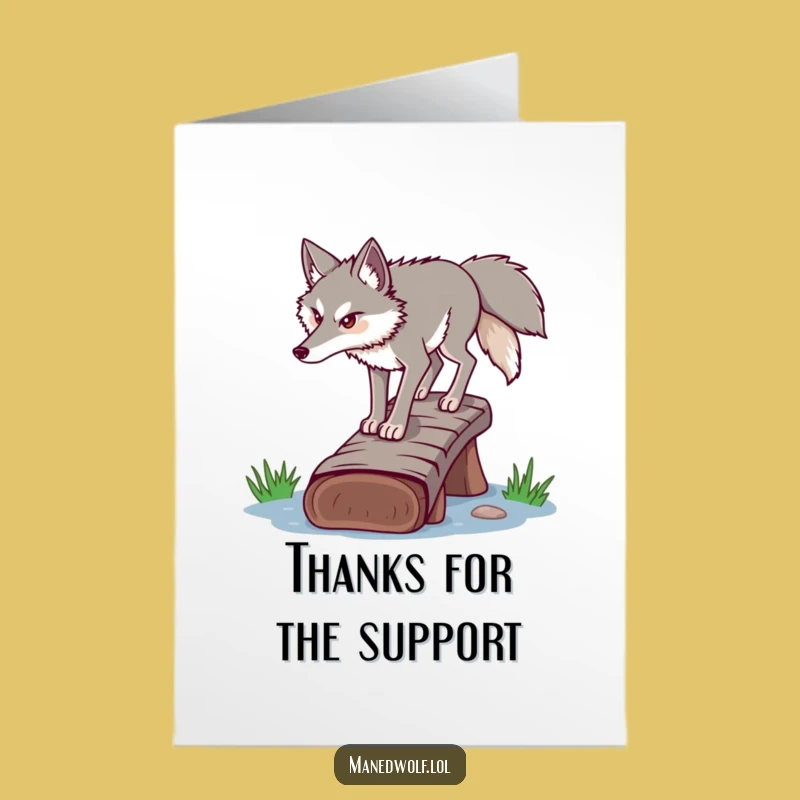 Free Printable Thank You Card: Determined Maned Wolf - Steady Gratitude, Funny Downloadable Gift