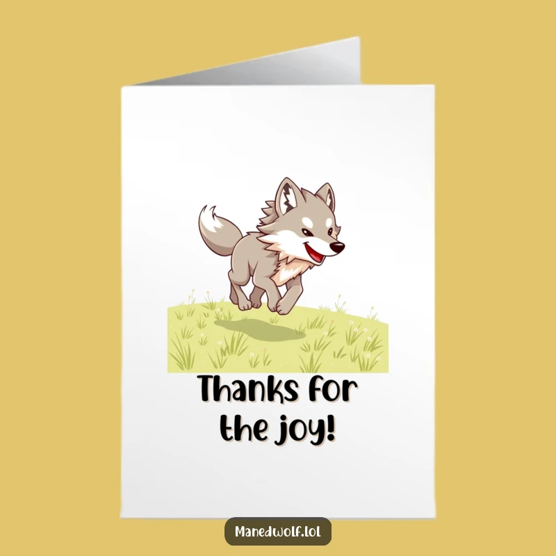Free Printable Thank You Card: Maned Wolf Bound Downloadable Gift