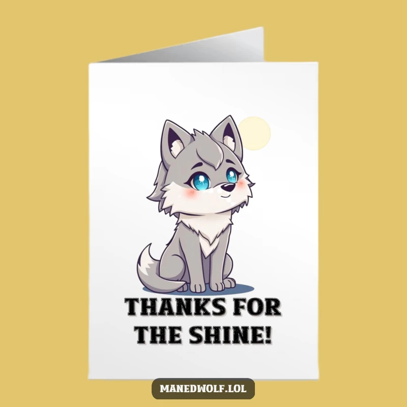 Free Printable Thank You Card: Maned Wolf Moon Gazer Downloadable Gift